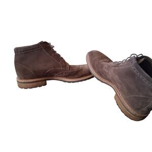 Mens Ecco Vitrus sz 10 ankle boots dark brown suede